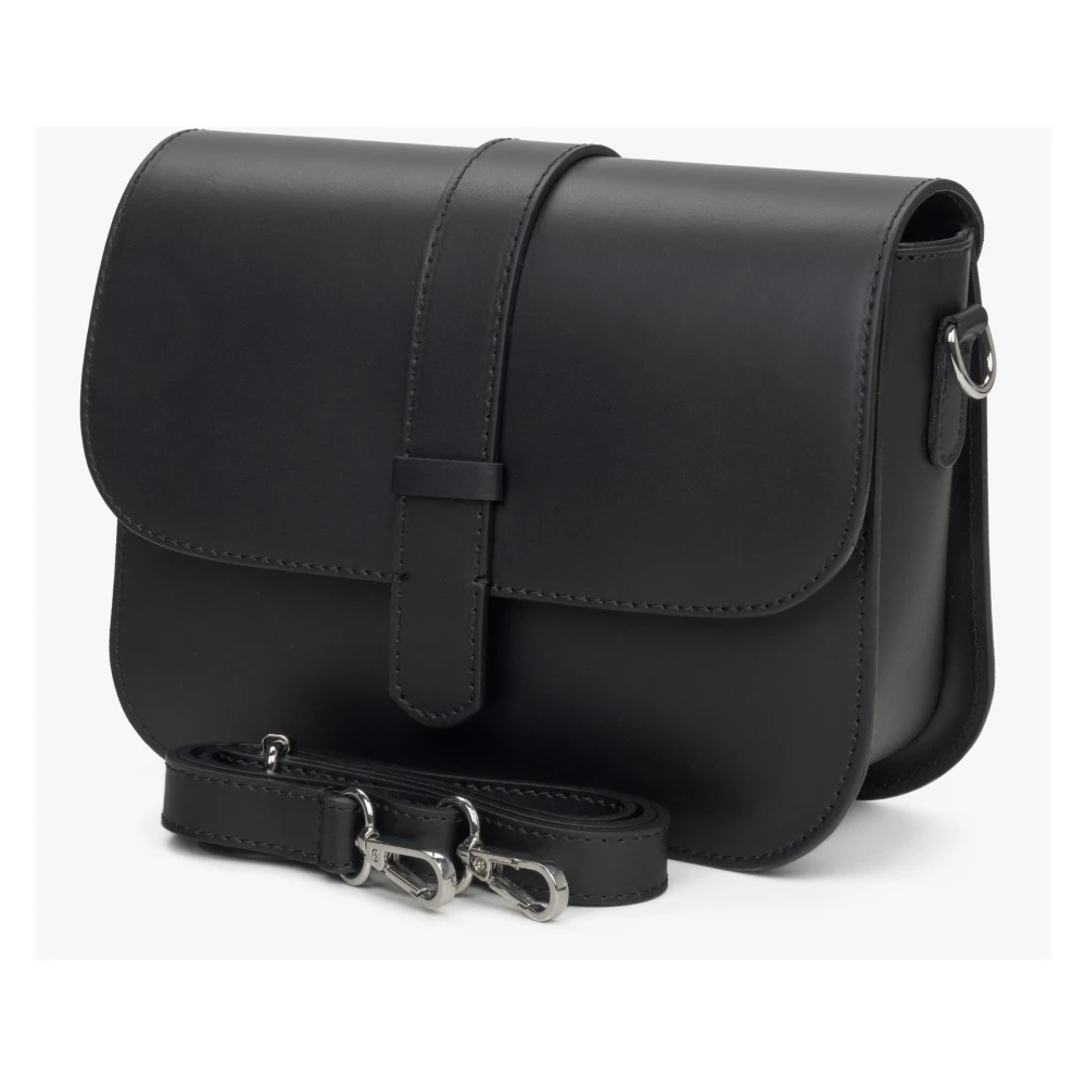 Estro Dames Zwarte Handtas gemaakt van Echt Leer Er00115071 Black Dames