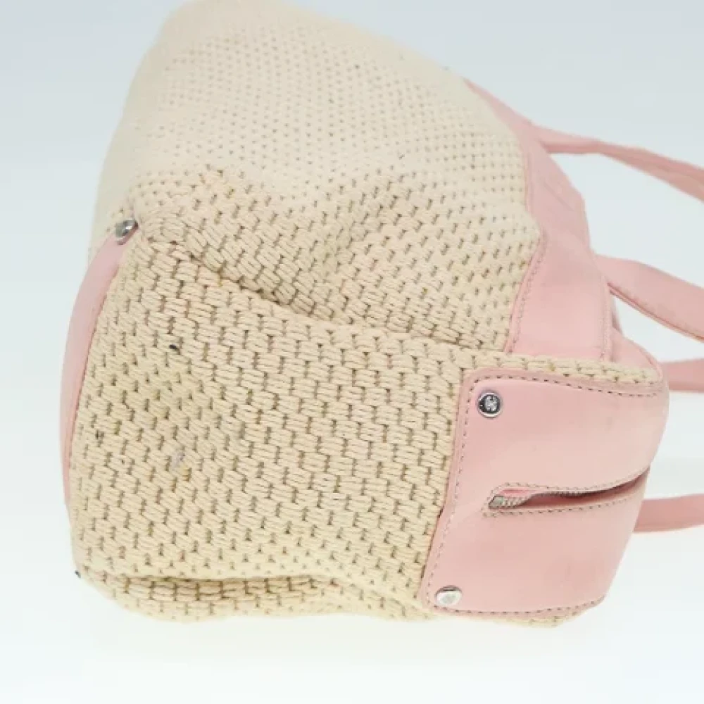 Chanel Vintage Pre-owned Cotton handbags Beige Dames