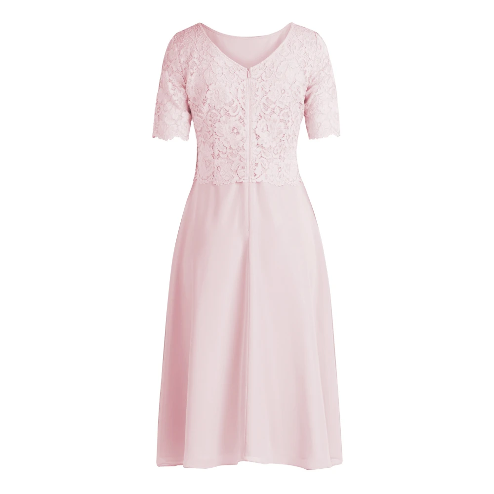 Vera Mont Kanten Cocktailjurk Glamour Chic Pink Dames