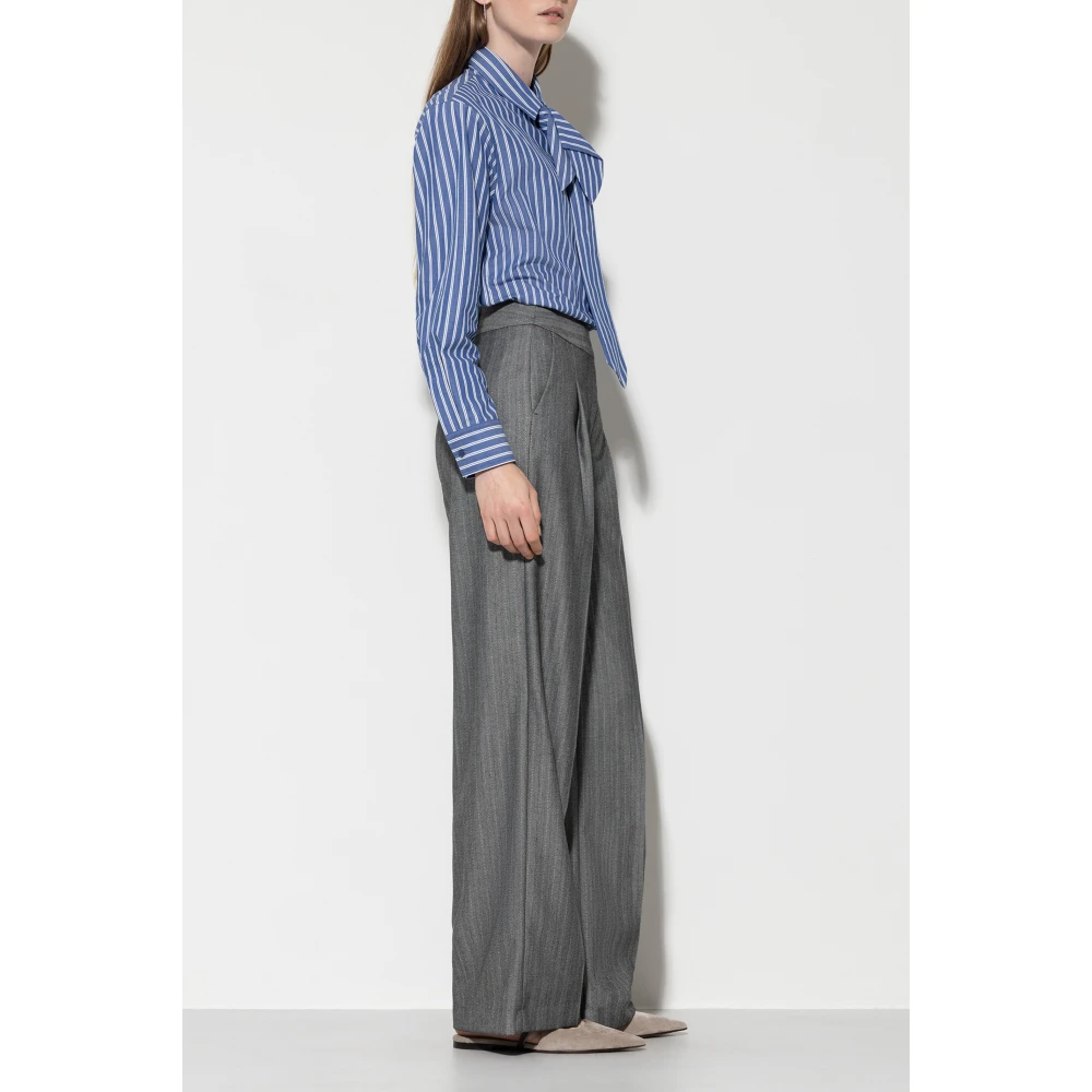LUISA CERANO Visgraat Wideleg Broek met Strepen Beige Dames