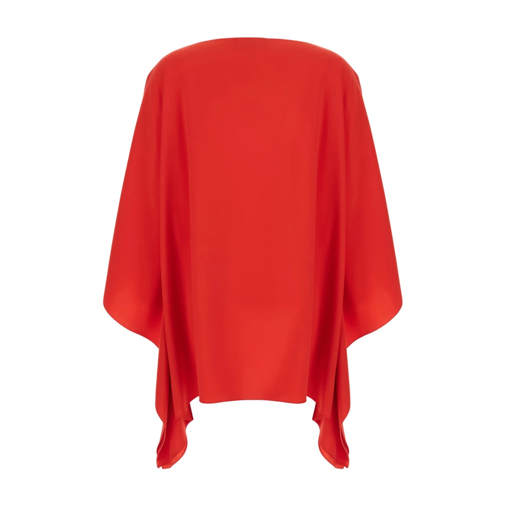 Gianluca Capannolo Rode Boothals Gedrapeerd Mouw Top Red Dames