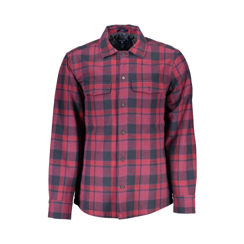 Gant Mannelijk Purper Overhemden Heren, Paars, S, Katoen, Elegante Paarse Katoenen Overhemd