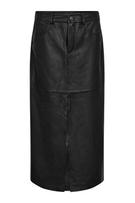 jupe-fendue-en-cuir-noir