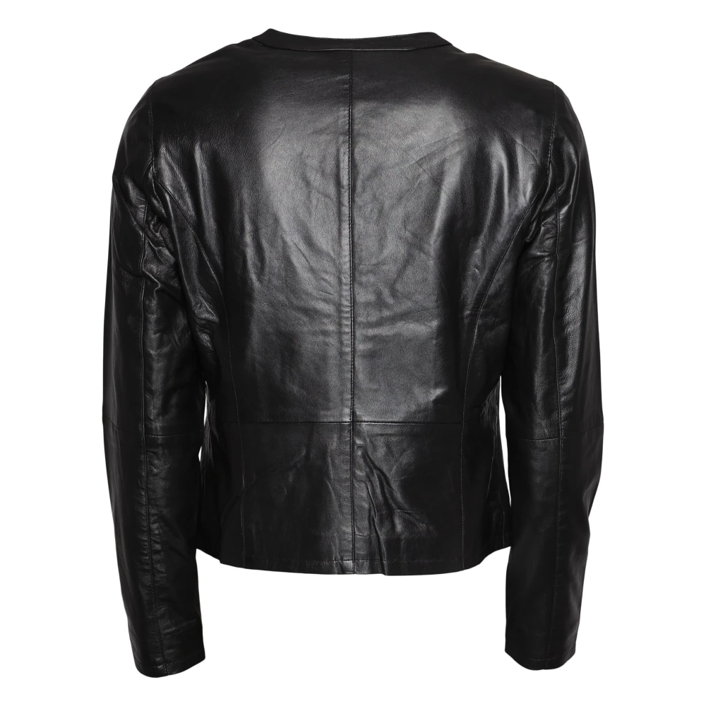2-Biz Jas Leder Bikerjack Black Dames