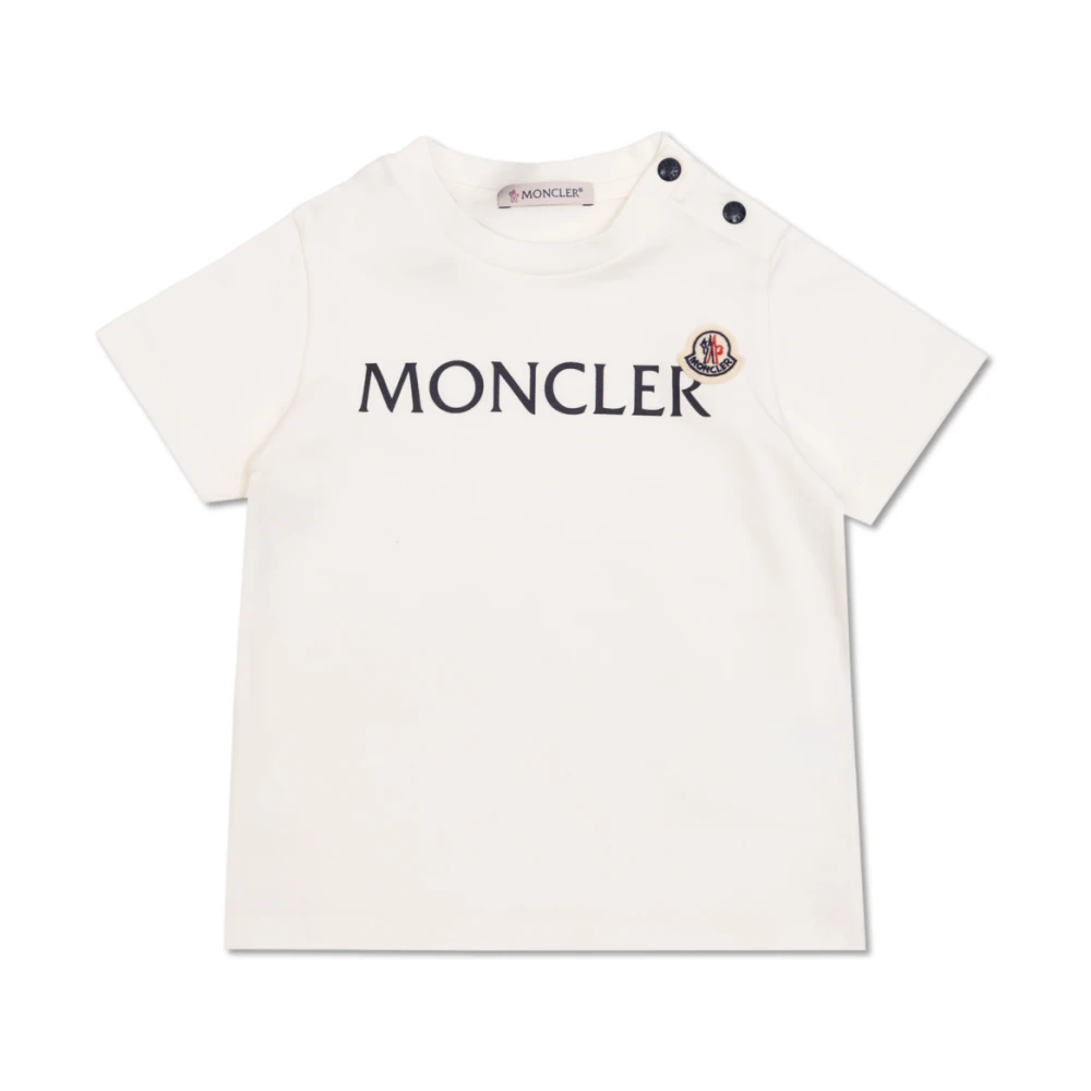 Moncler T-Shirt With Logo - Unisex - Kids Short Sleeve T-Shirts - White - 3 Y - Kids