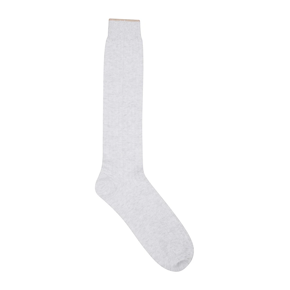 Eleventy Men's Gray Socks, One Size, Cotton Tipping Socks