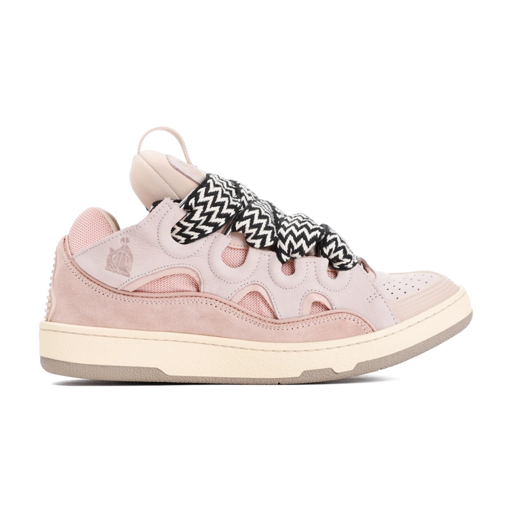 Lanvin Women's Pink Leather Curb Sneakers
