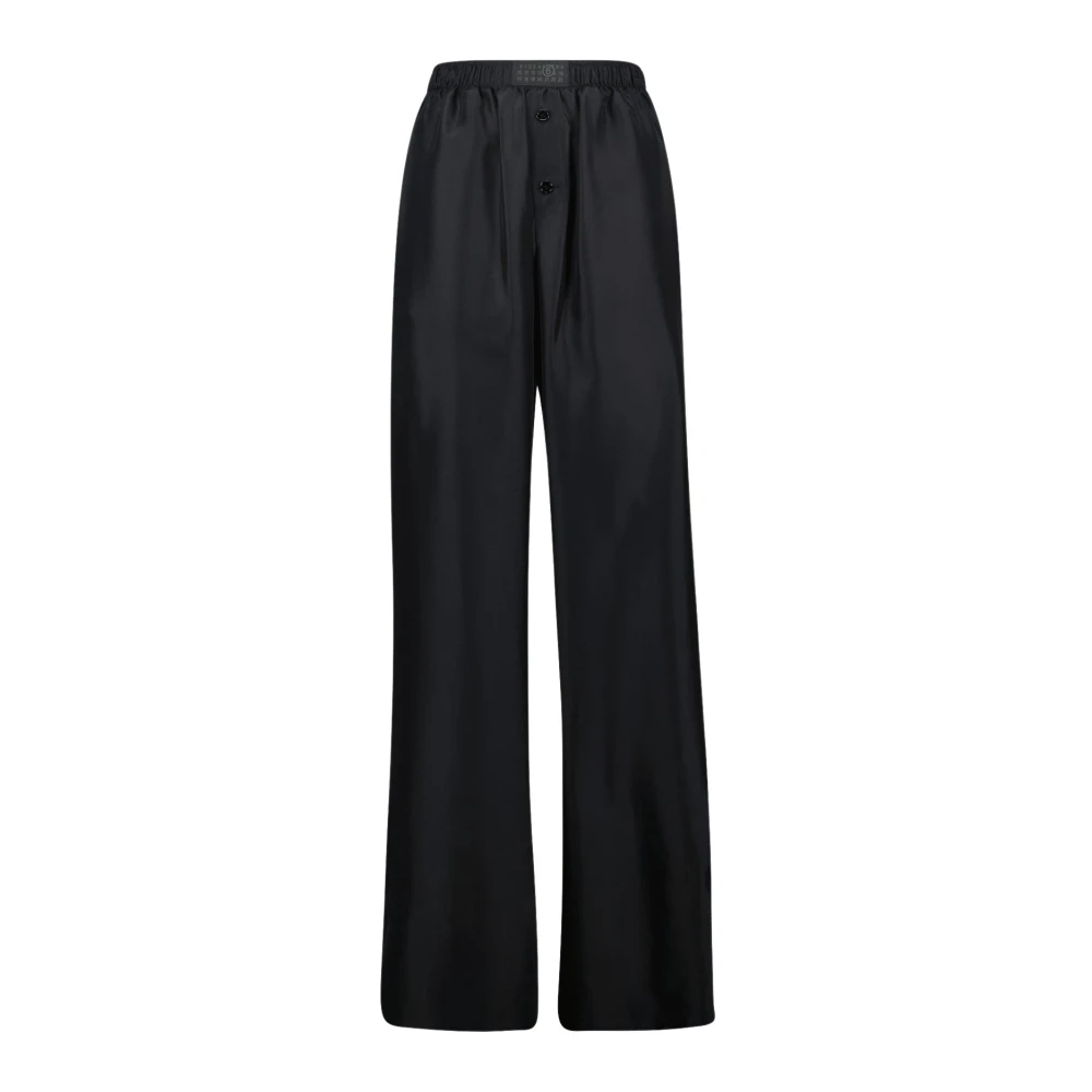 MM6 Maison Margiela Zwarte Satijnen Pyjamabroek Black Dames