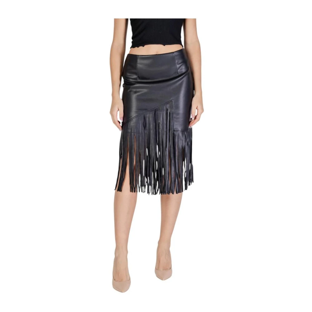 Vila Zwarte polyethyleen rok Dames herfst winter collectie Black Dames