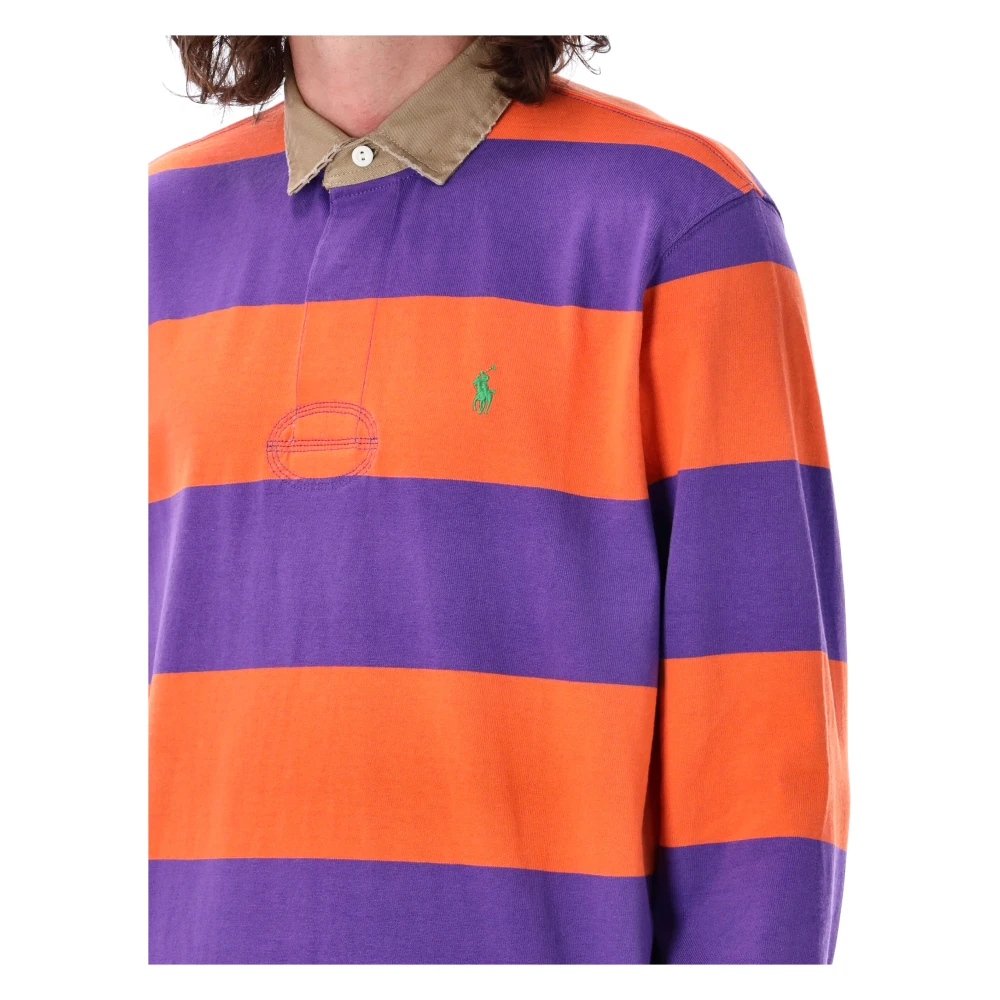 Ralph Lauren Klassiek Khaki-Kraag Rugby Shirt met NorHeren Pasvorm Orange Heren