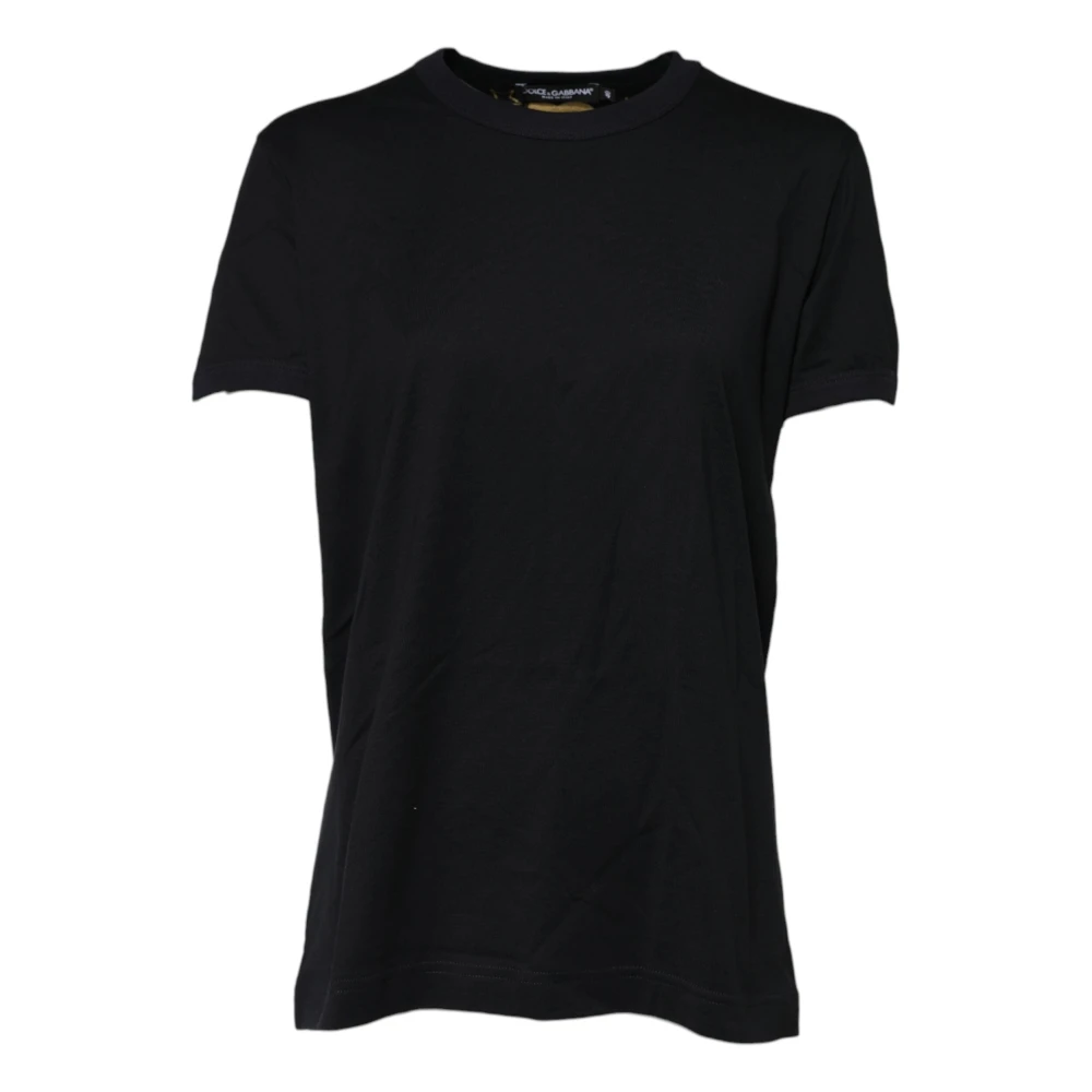 Dolce & Gabbana , T-Shirts, Male, Black, S, Crew Neck T-Shirt