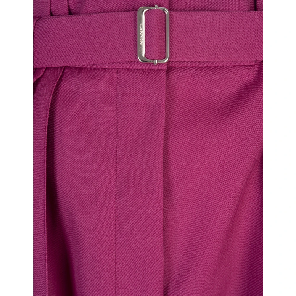 Lanvin Roze Wijde Wollen Broek Pink Dames