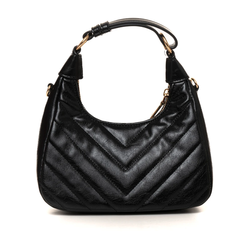 Love Moschino Halvemaanvormige tas met opgestikte zak Black Dames