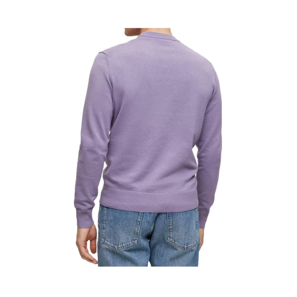 Boss Herenkatoenen en kasjmier trui in lila Purple Heren