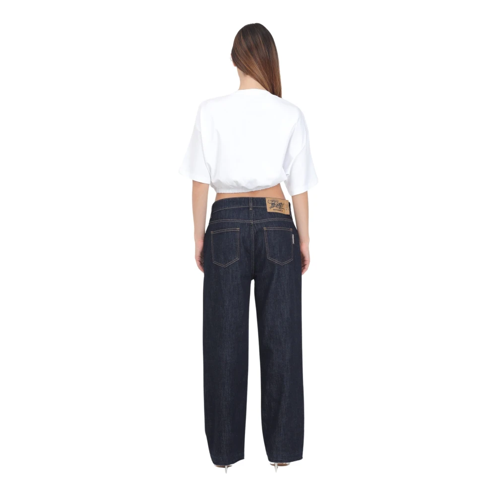 Just Cavalli Donkerblauwe Denim High-Waisted Jeans Blue Dames