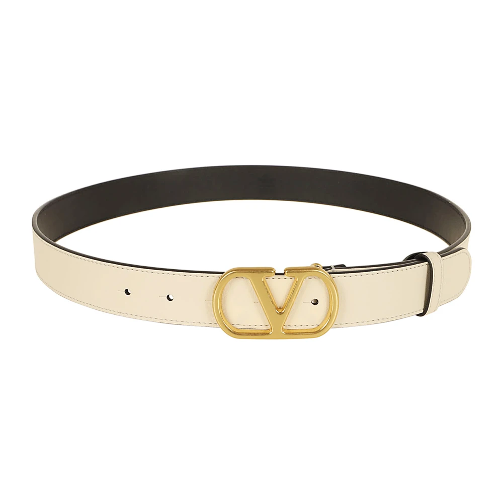 Valentino Garavani Witte Vlogo Signature Riem Beige Dames