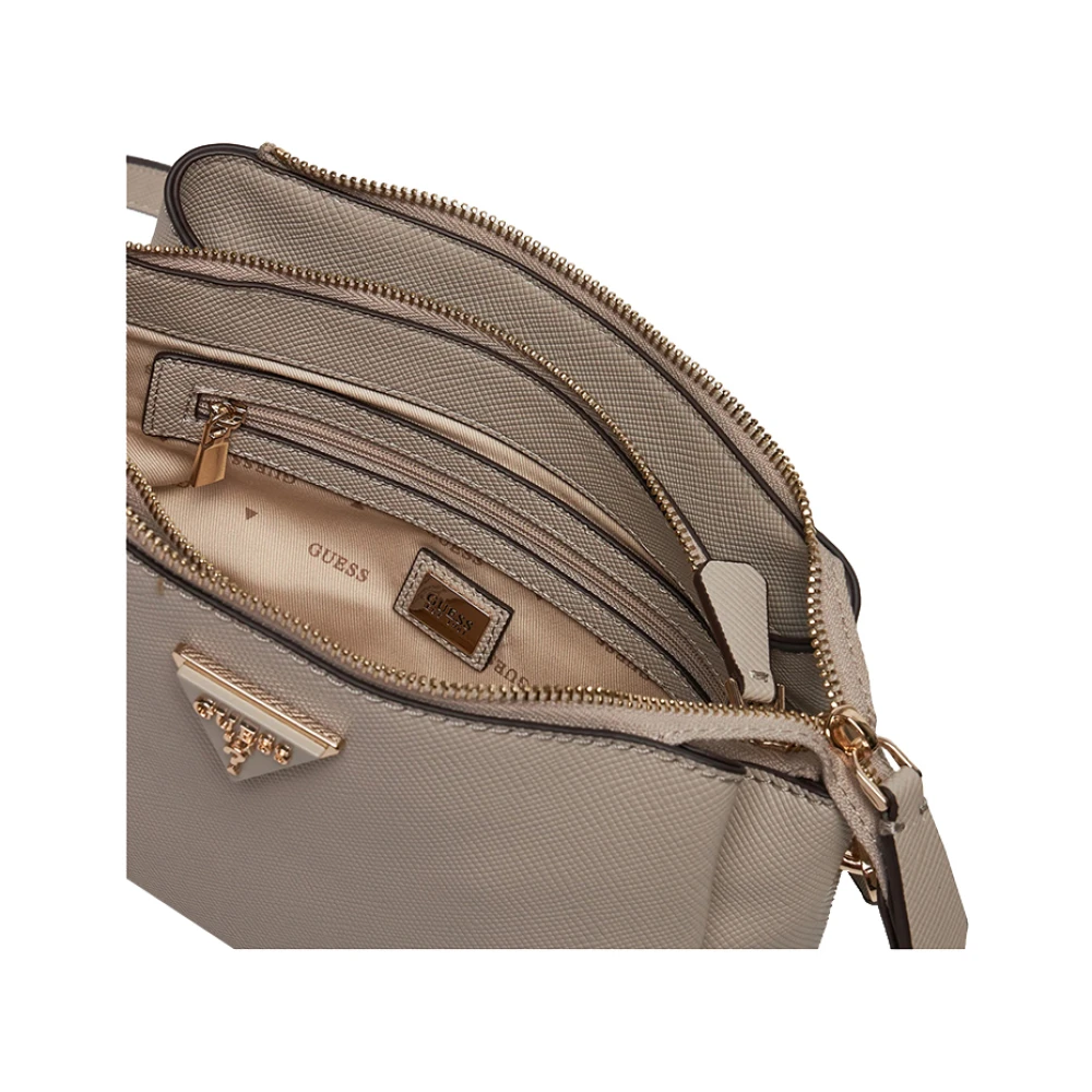 Guess Beige Schoudertas Modern Ontwerp Beige Dames