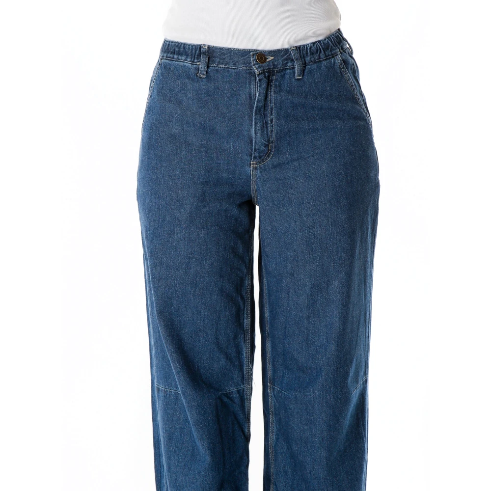 American vintage Relaxed Fit jeans met elastische tailleband Blue Dames