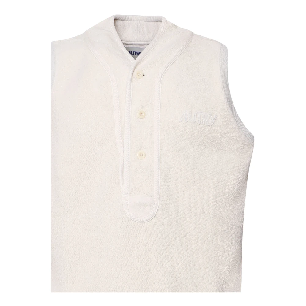 Autry Witte Katoenmix V-hals Vest White Heren