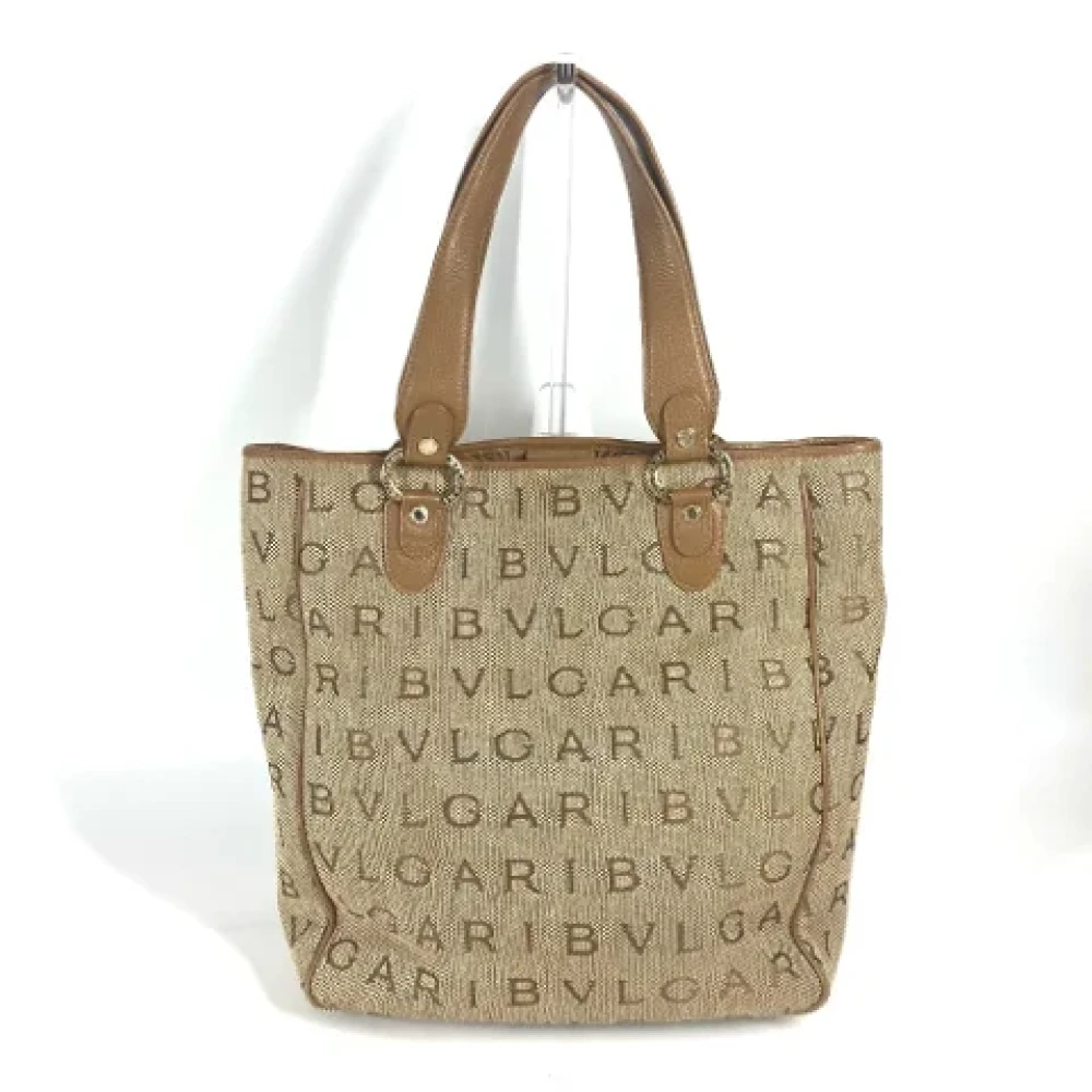 Bvlgari Vintage Pre-owned Leather shoulder-bags Beige Dames
