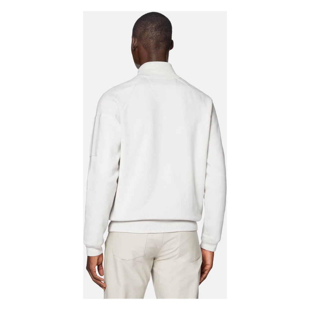 Boggi Milano Full-Zip Gebreide Sweatshirt Gray Heren