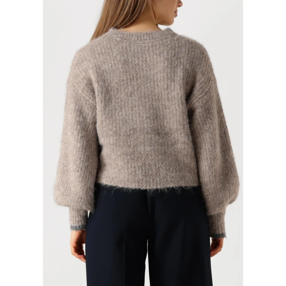 Co'Couture Coralie Crop Gebreide Trui Brown Dames