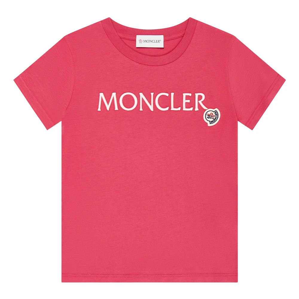 Moncler Girls Red Kids Short Sleeve T-Shirts, 12 Y, Logo T-Shirt