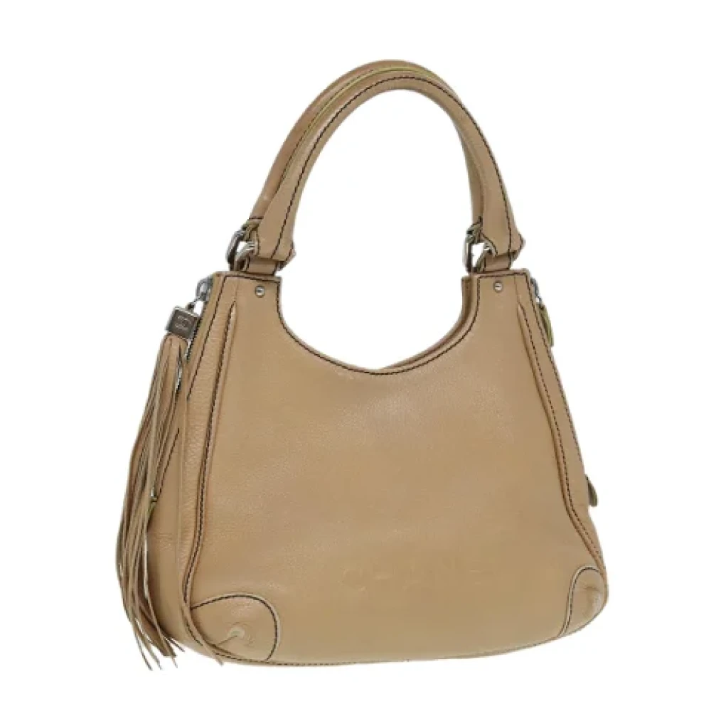 Chanel Vintage Pre-owned Leather handbags Beige Dames