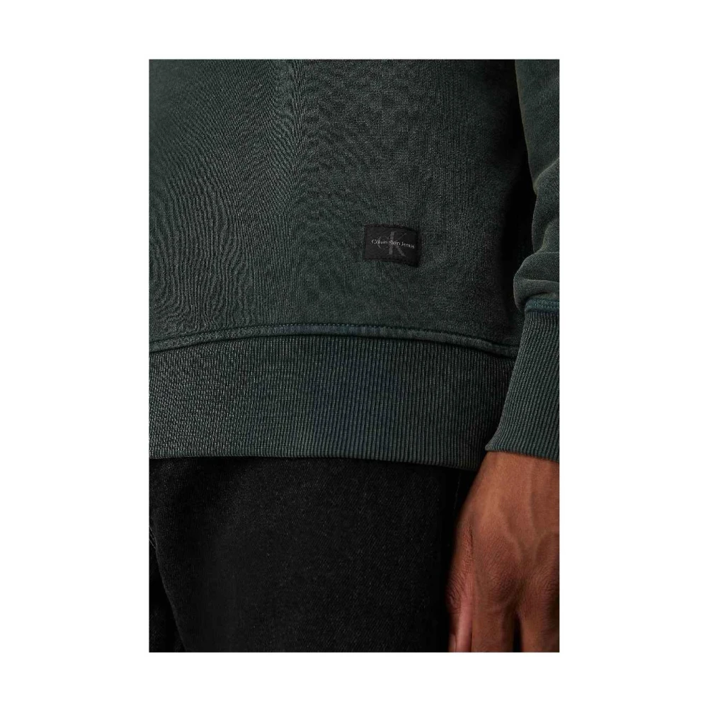 Calvin Klein Gewassen Geweven Label Sweatshirt Green Heren