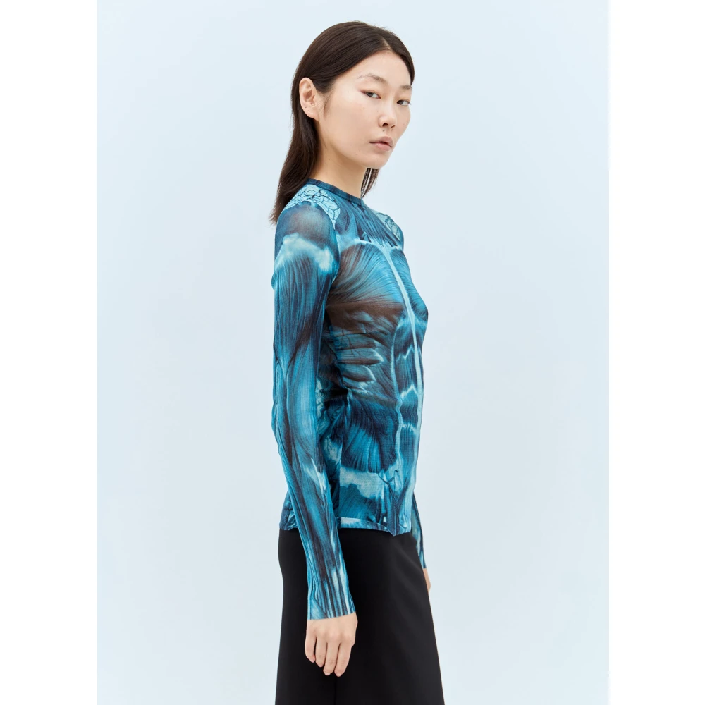 Jean Paul Gaultier Mesh Top Fashion Fiction Collection Blue Dames