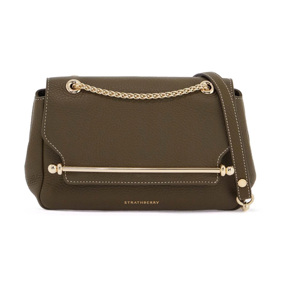 Strathberry Elegante Mini Kalfsleren Tas met Gouden Details Green Dames