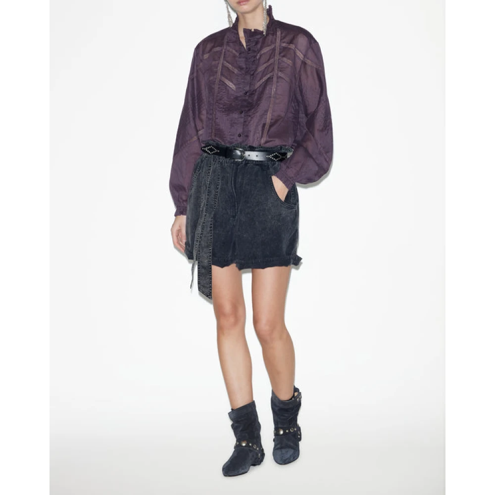 Isabel Marant Étoile Ruche Katoenen Blouse Purple Dames