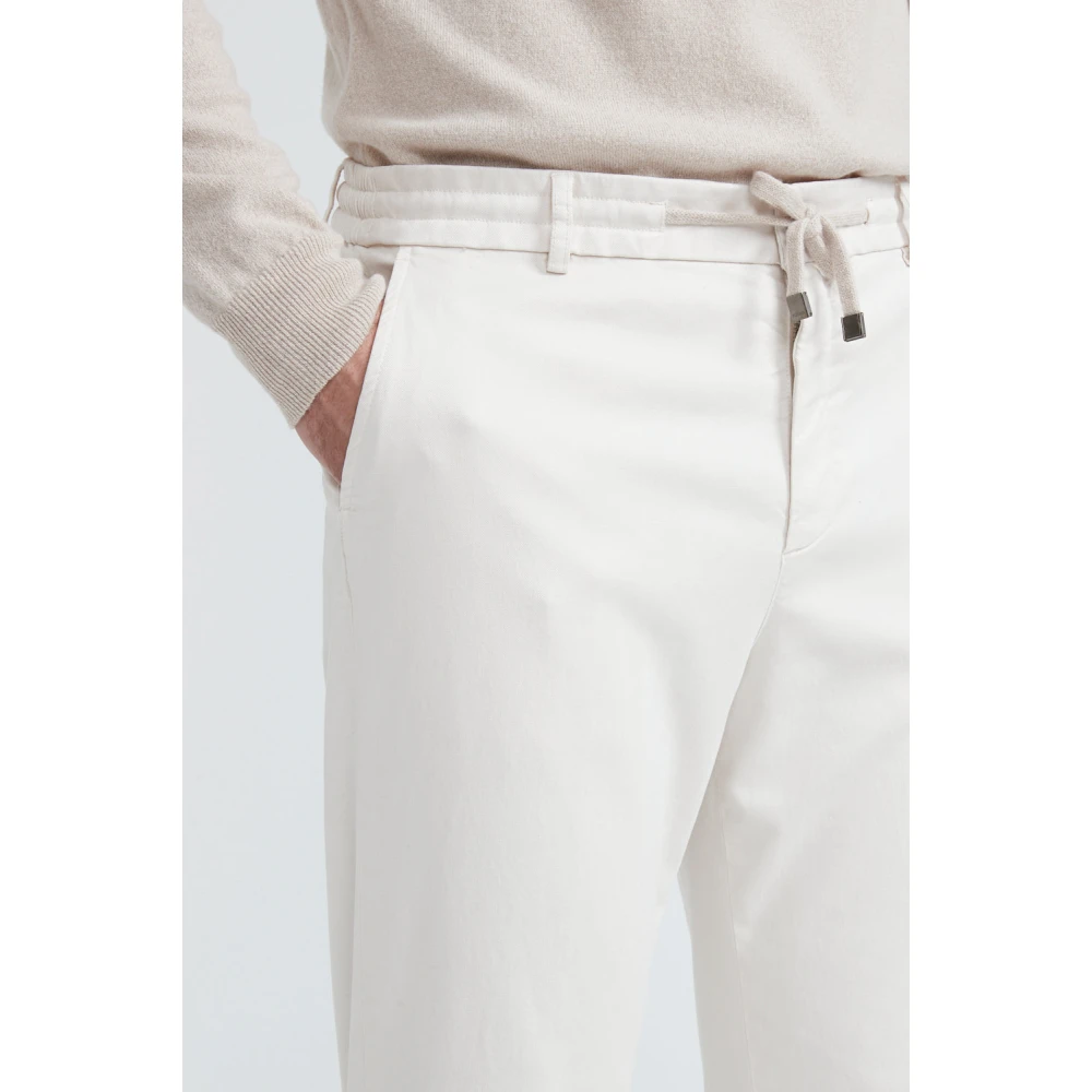 PESERICO Katoen tencel en zijden joggers White Heren