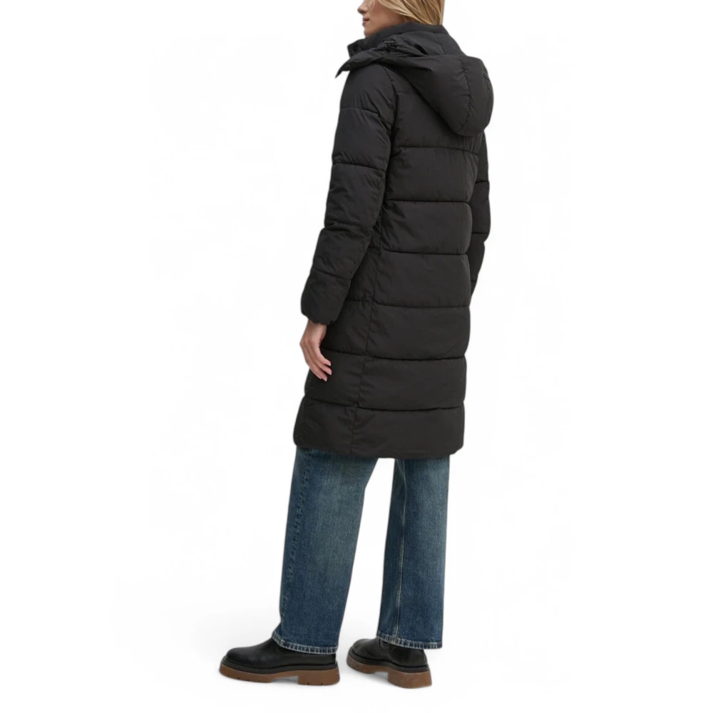 Calvin Klein Jeans Zwarte Coltrui Hoodie Jas met Zakken Black Dames
