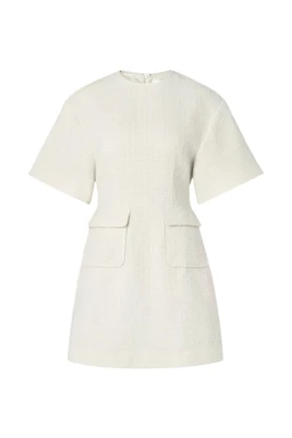 Elegant Boucle Miniklänning - Vanilj