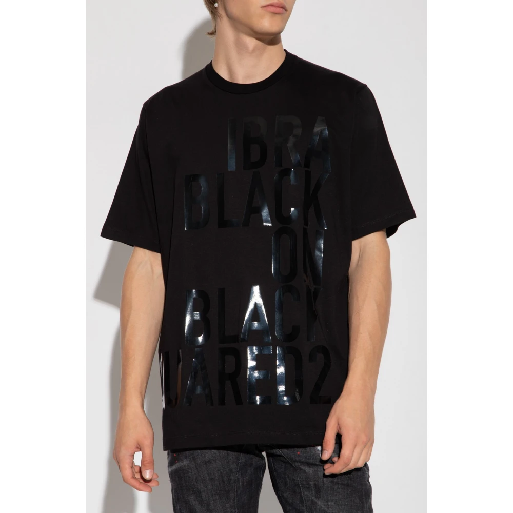 Dsquared2 Zwarte Logo T-Shirt Upgrade Ss22 Black Heren