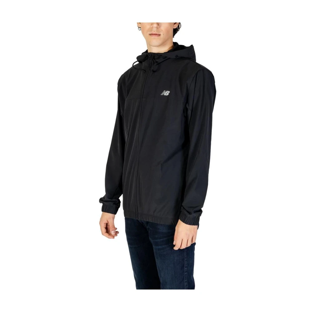 New Balance Moderne Zwarte Polyester Hardloopjack Black Heren