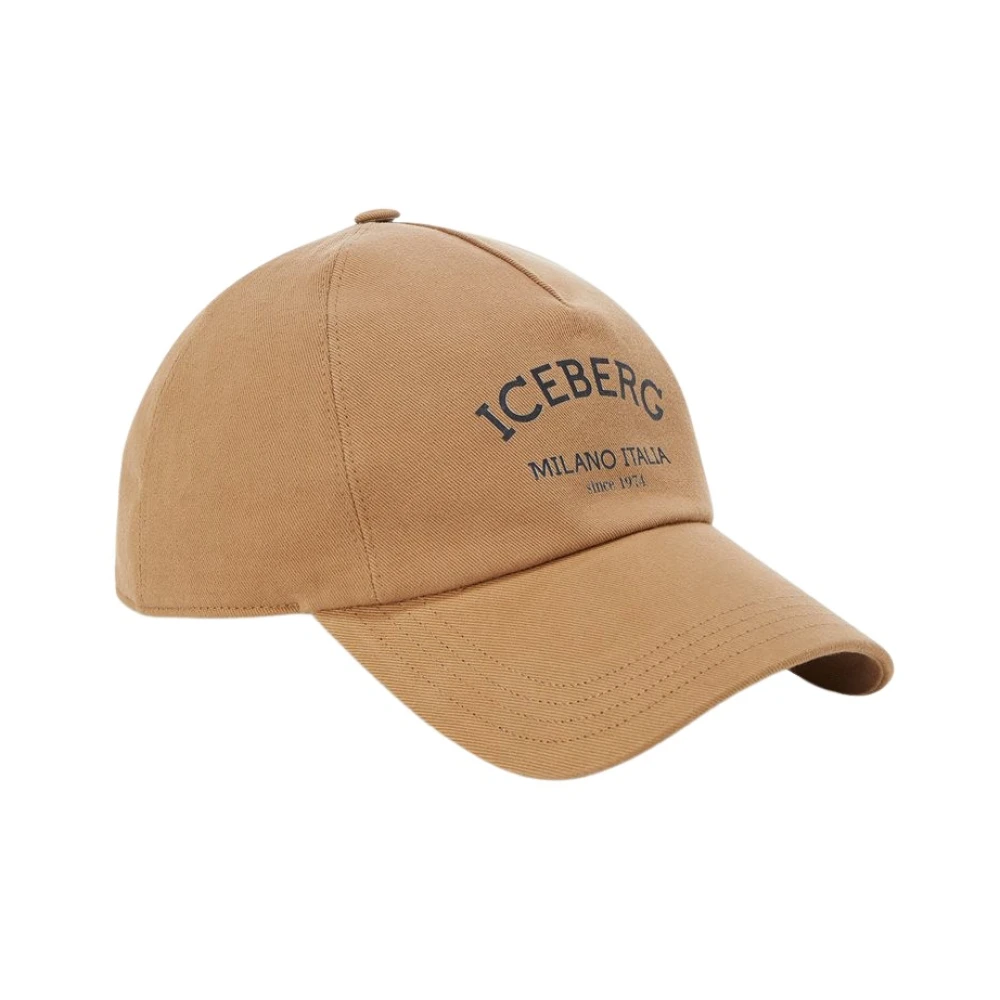 Iceberg Katoenen gabardine baseballpet Brown Heren
