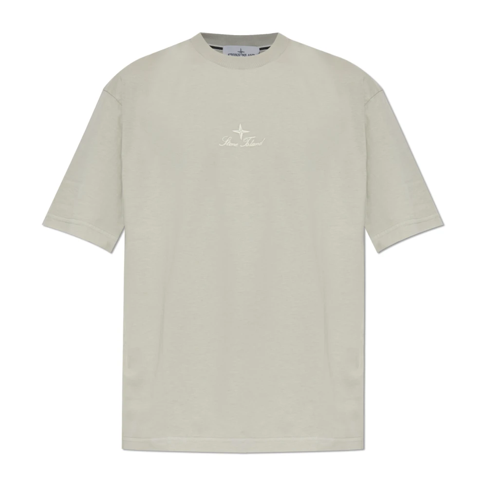 Stone Island Men's Gray T-Shirts, L, T-Shirt With Logo