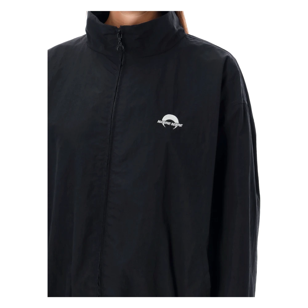 Marine Serre Zwart Nylon Trainingsjack Buitenkleding Black Dames