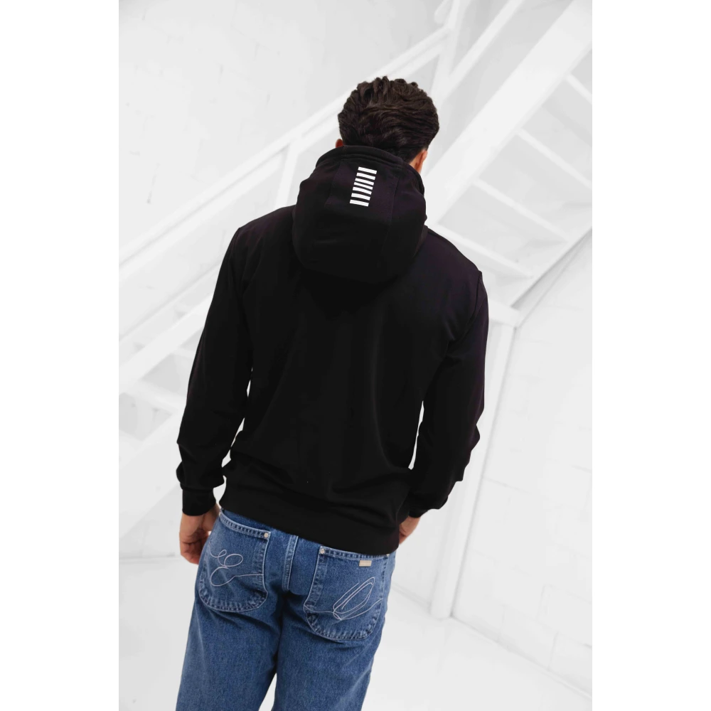 Emporio Armani Zwarte Hoodie Heren Stijlvol Trendy Logo Black Heren