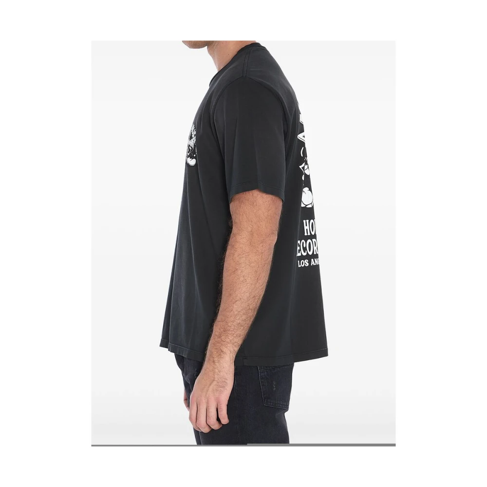 Amiri Zwart Logo Print Ronde Hals T-shirt Black Heren