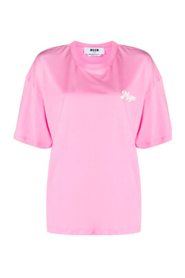 t-shirt-rose-en-coton-avec-logo-imprime