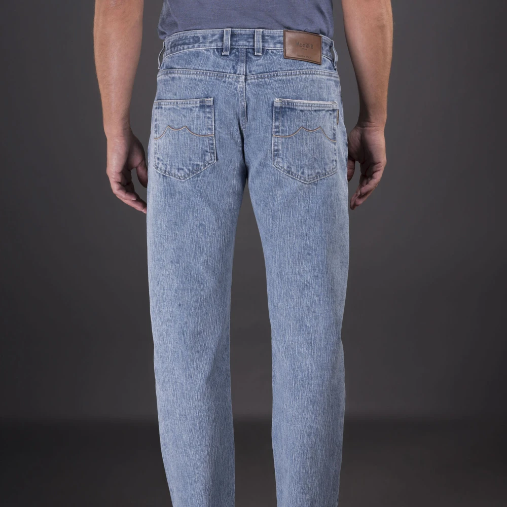 Moorer Denim 5-Pocket Broek Geïnspireerd door Typisch Blue Heren