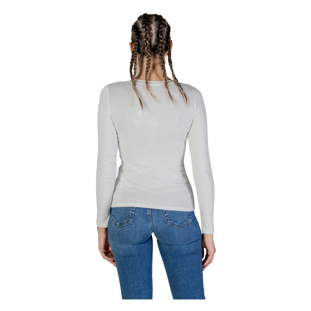 Guess Lange Mouwen T-shirt Lente Zomer Collectie White Dames