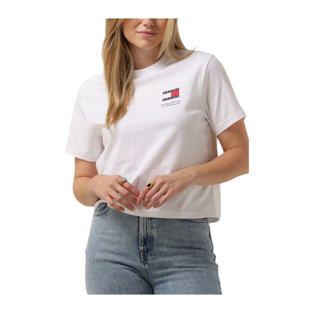 Tommy Jeans Grafische Vlag Tee Dames Tops White Dames