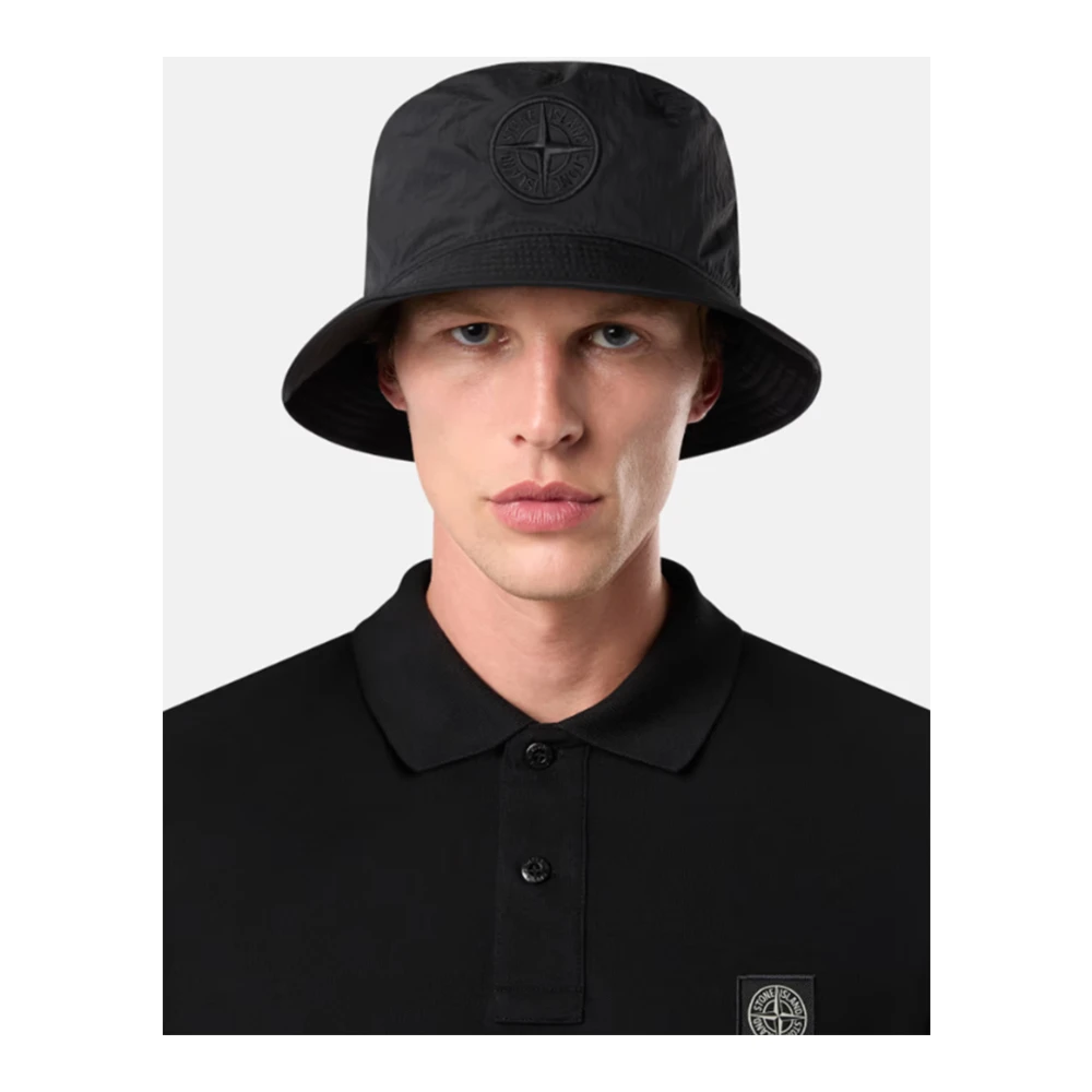 Stone Island Vissershoed met nylon metalen voering Black Heren