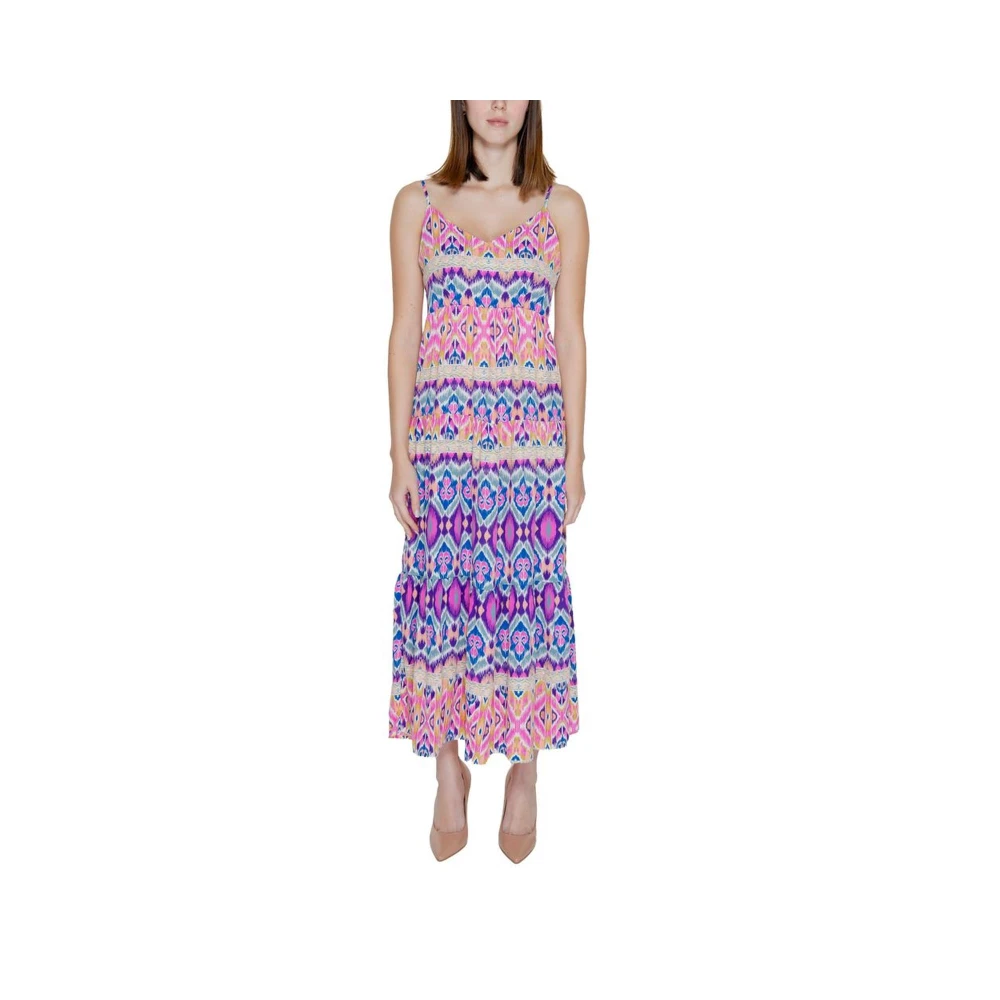 Only Multicolor Lange Jurk Lente Zomer Collectie Multicolor Dames