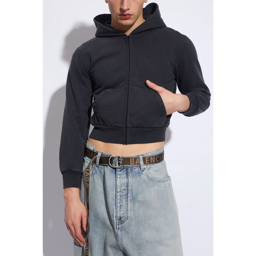 Balenciaga Rits-hoodie Black Heren