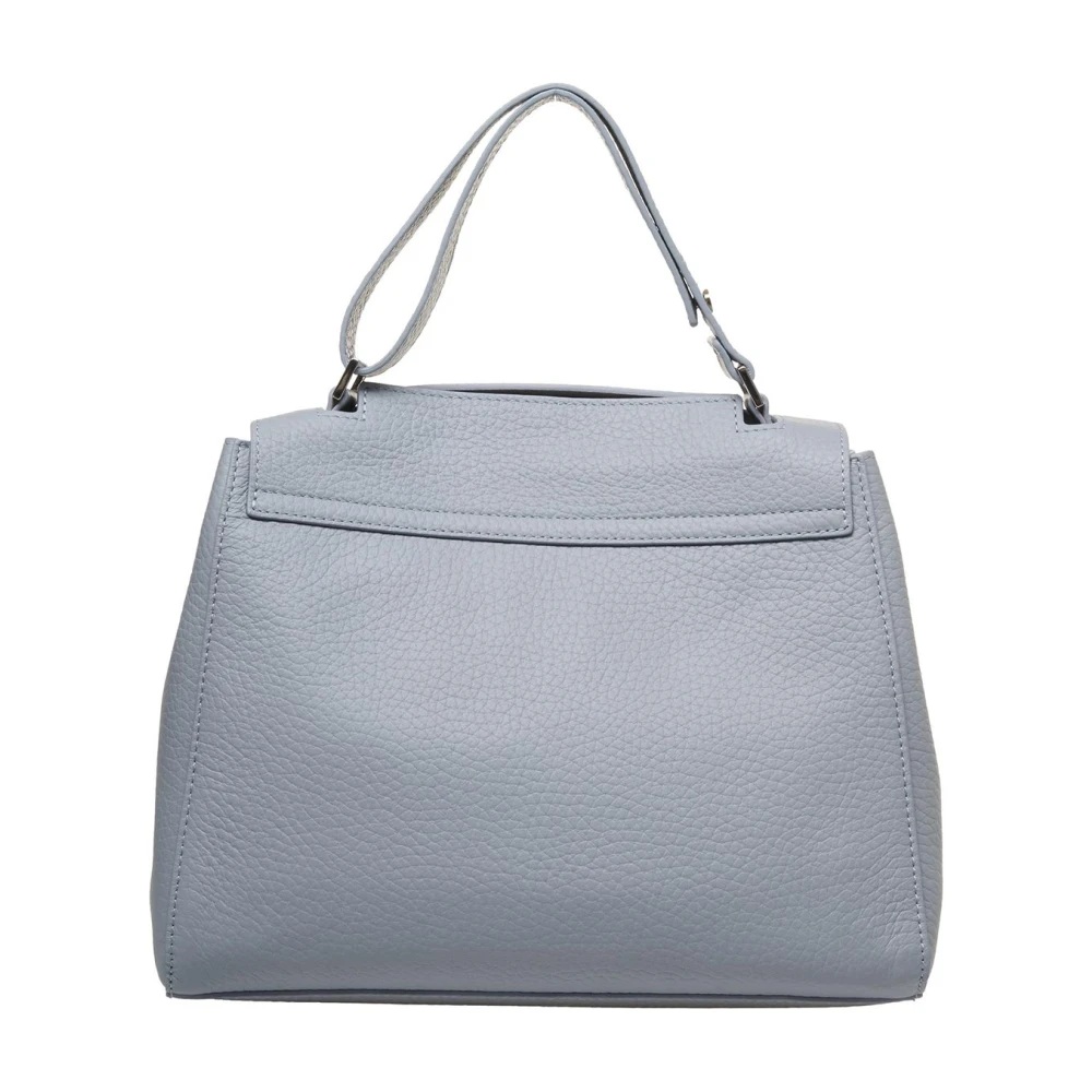 Orciani Blauwe Leren Schoudertas Chic Ontwerp Blue Dames
